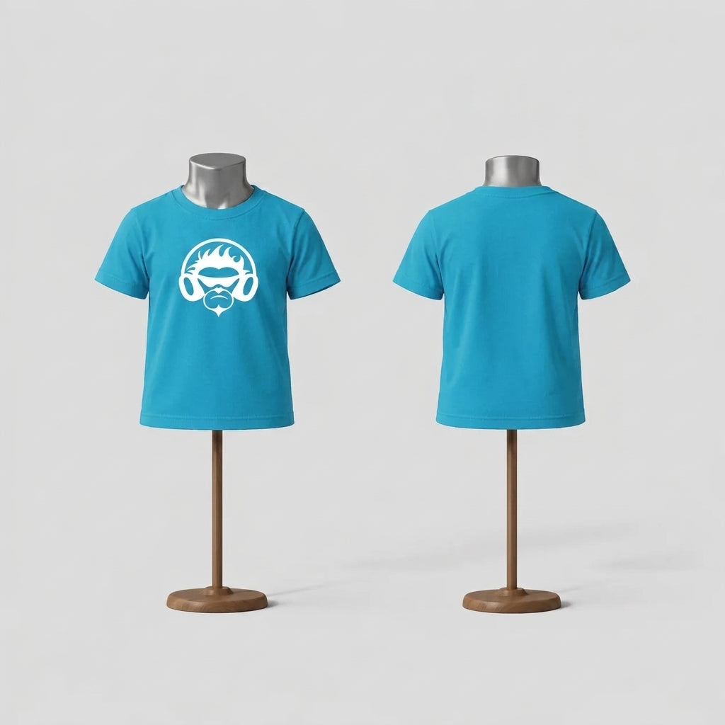 Kids microfiber sky blue with white logo
