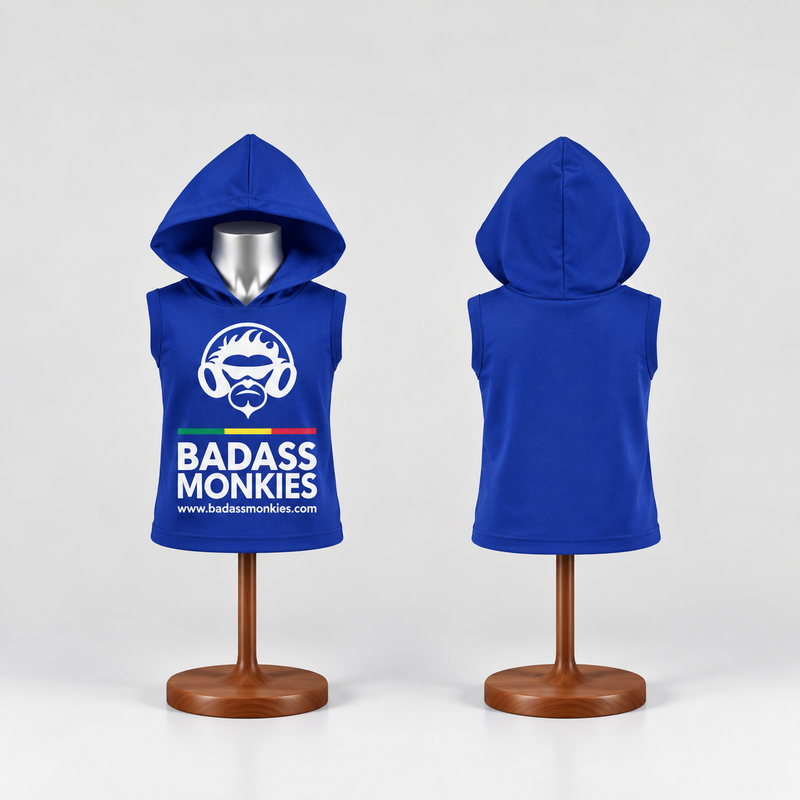 Kids royal blue microfiber hoodie